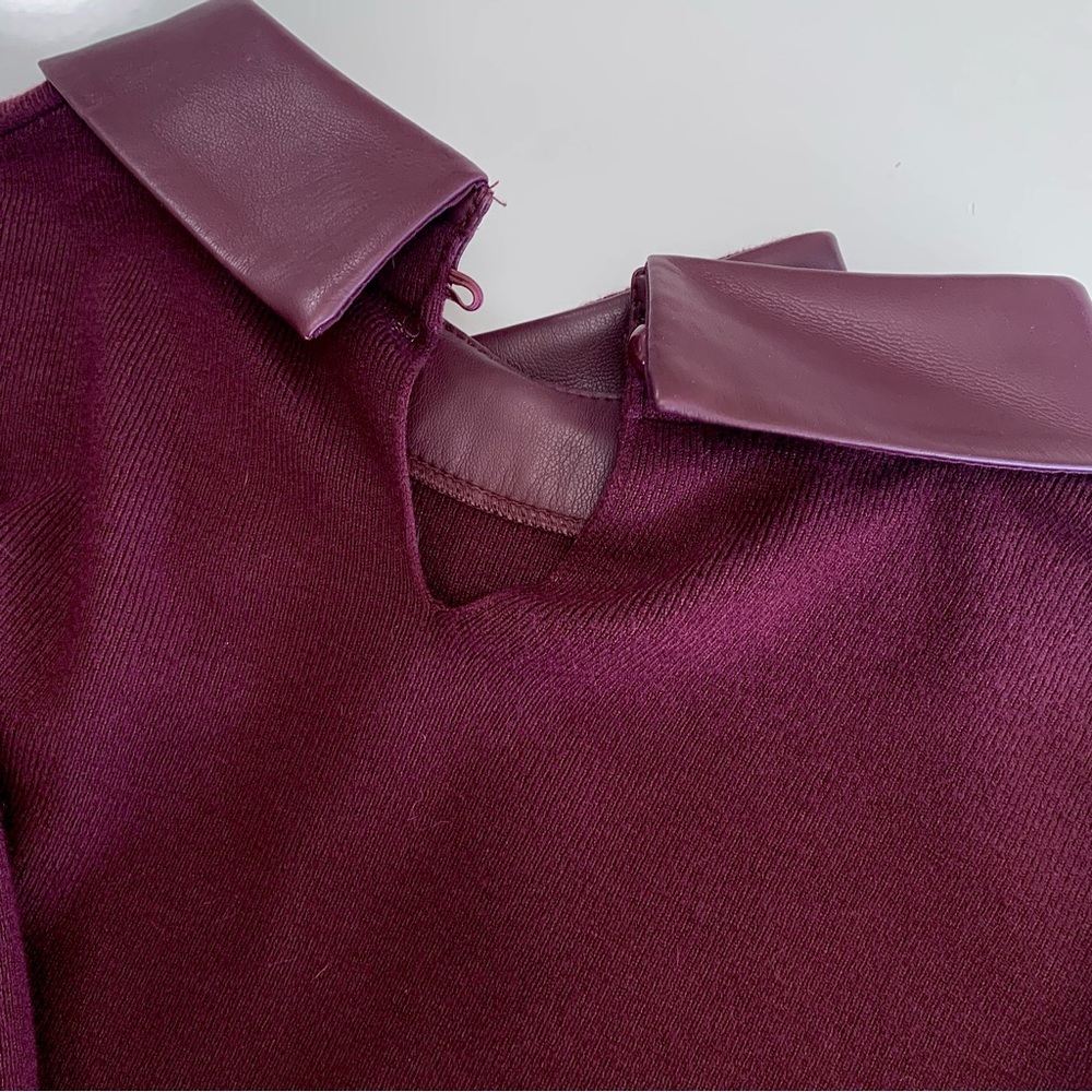 Milano Black Rose Leather Combo Holiday Sweater - Picture 5 of 7
